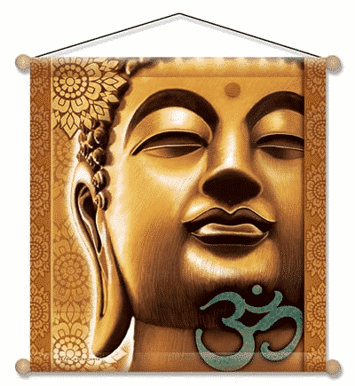Meditatie Banner Goudkleurige Boeddha