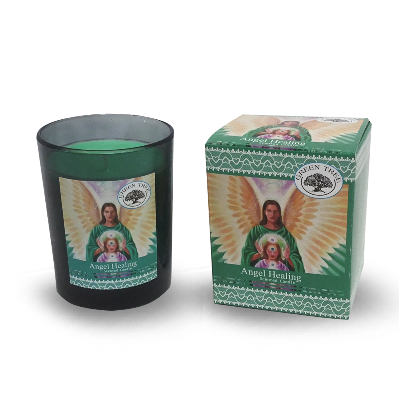 Green Tree Angel Healing Kaars (210 gram)