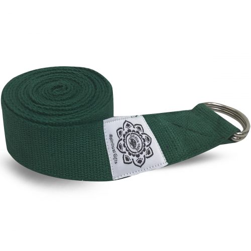 Katoenen Yoga Riem Groen met D-Ring - 270 cm