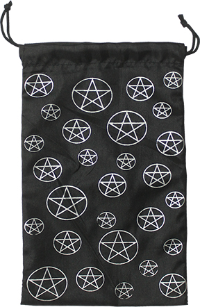 Synthetisch Zijde Tasje - 20cm - Pentagram op Zwart