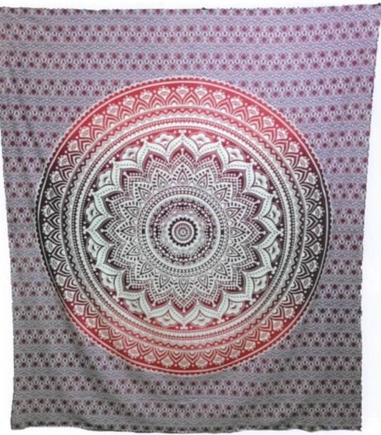 Mandala Wandkleed Vierkant Roze (228 x 228 cm)