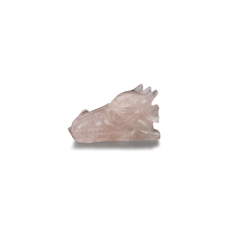 Kristalen Draken Schedel Rozenkwarts - 10 cm