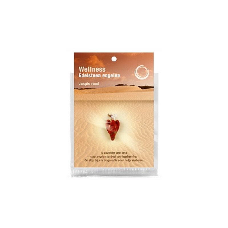 Beschermengel Hanger Rode Jaspis met displaykaartje (20 mm)