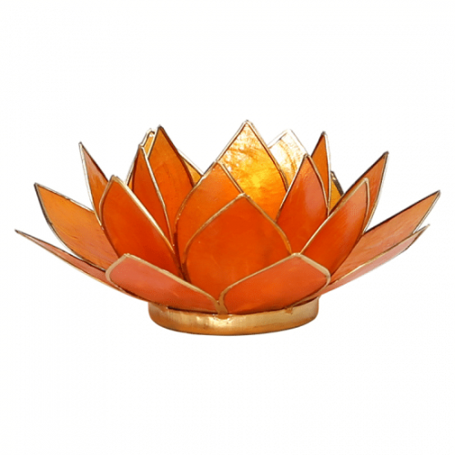 Lotus Sfeerlicht Oranje 2e Chakra Goudrand