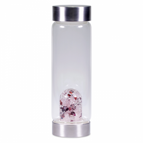 VitaJuwel ViA Edelsteen Waterfles Bergkristal, Rozenkwarts en Granaat - Love - 500 ml