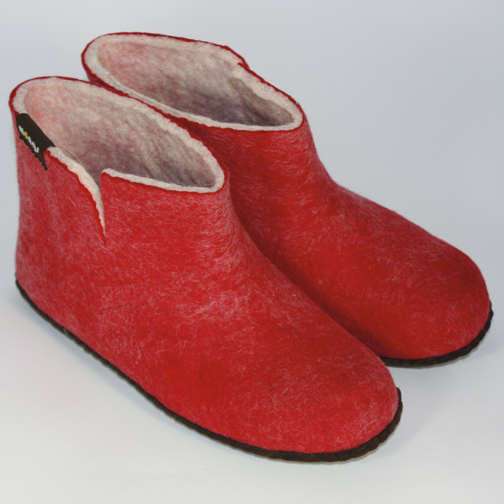 Pantoffels van Vilt (Rood - Maat 31)