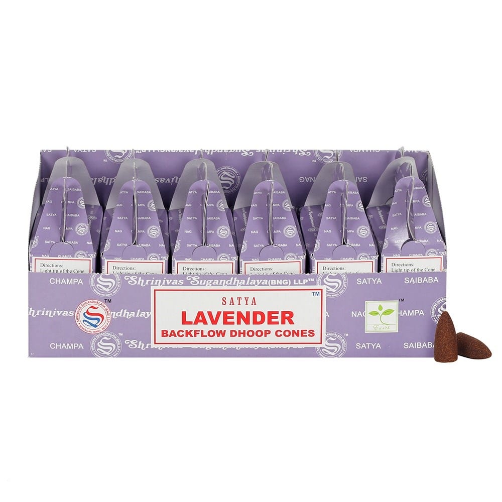 Satya Backflow Wierook Kegels Lavendel (6 pakjes met 24 kegels)