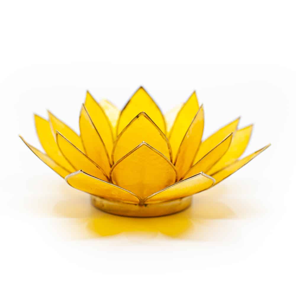 Lotus Sfeerlicht Geel 3e Chakra Goudrand