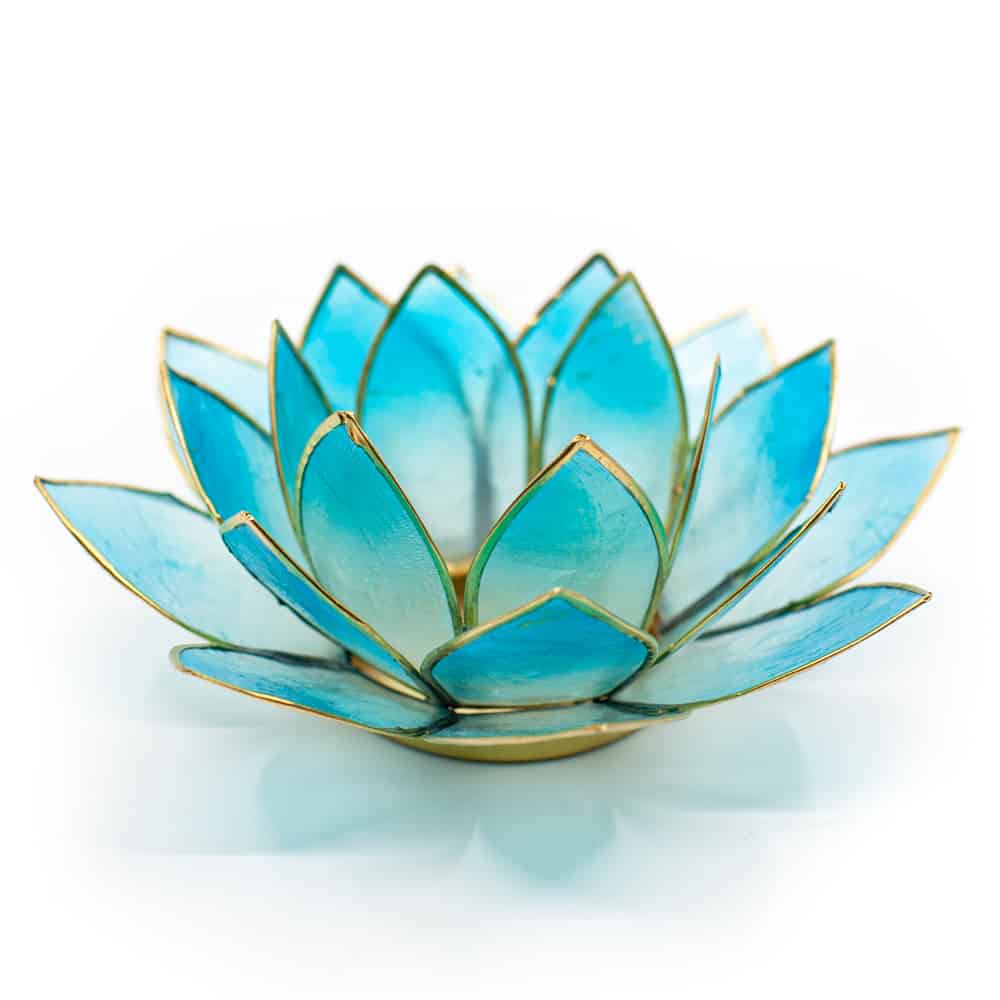 Lotus Sfeerlicht 2-Kleurig Licht Blauw / Blauw Goudrand