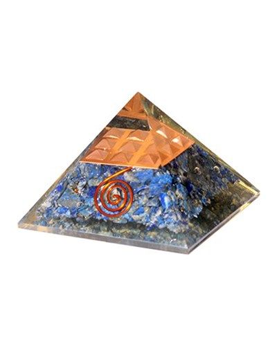 Orgonite Piramide Lapis Lazuli - Koperen Spiraal - (40 mm)