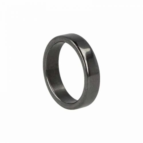 Edelsteen Ring Hematiet Plat - 5 mm / Maat 20