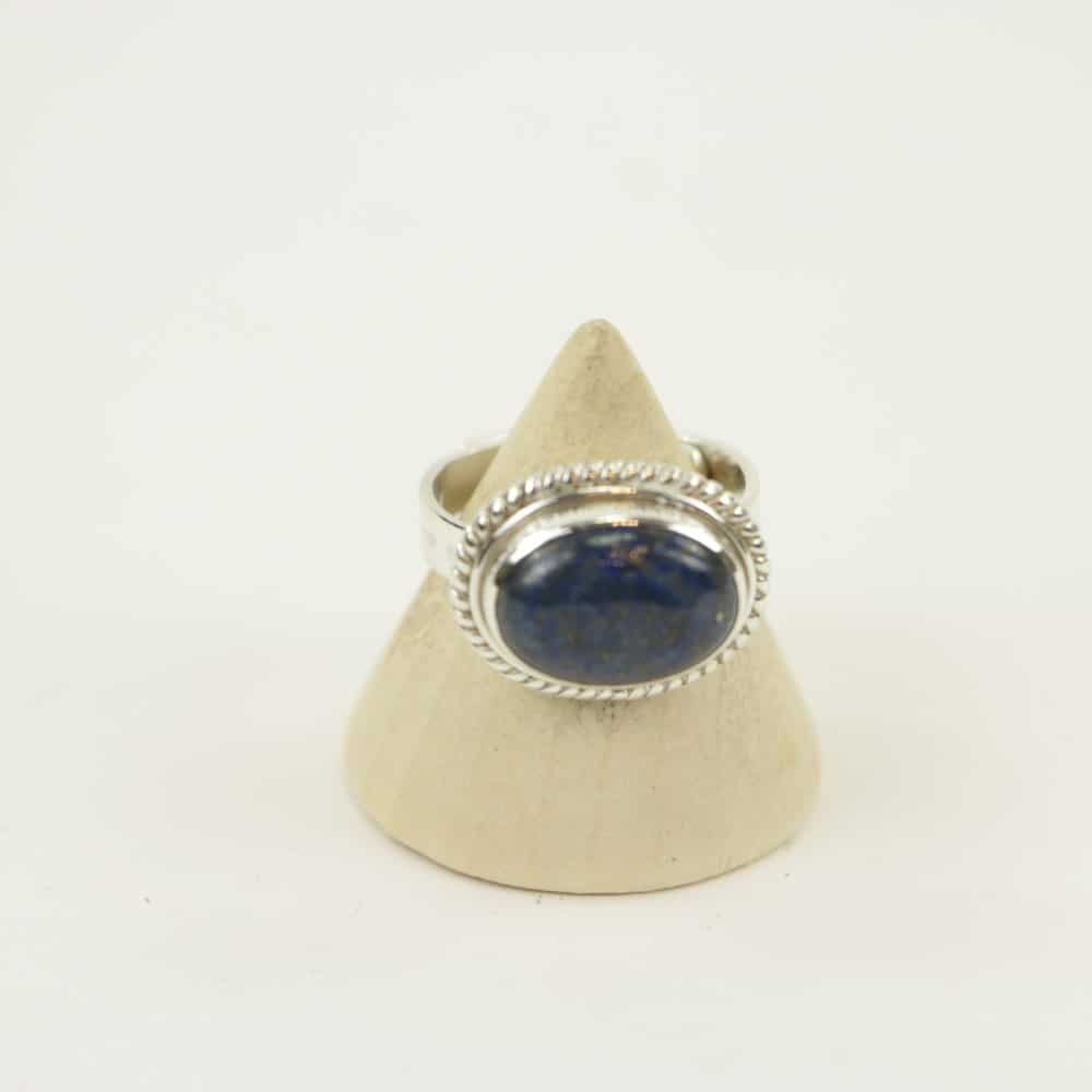 Zilveren Ring met Lapis Lazuli Maat 17,5 - Verstelbaar - Model 1 (Sterling Zilver 925)
