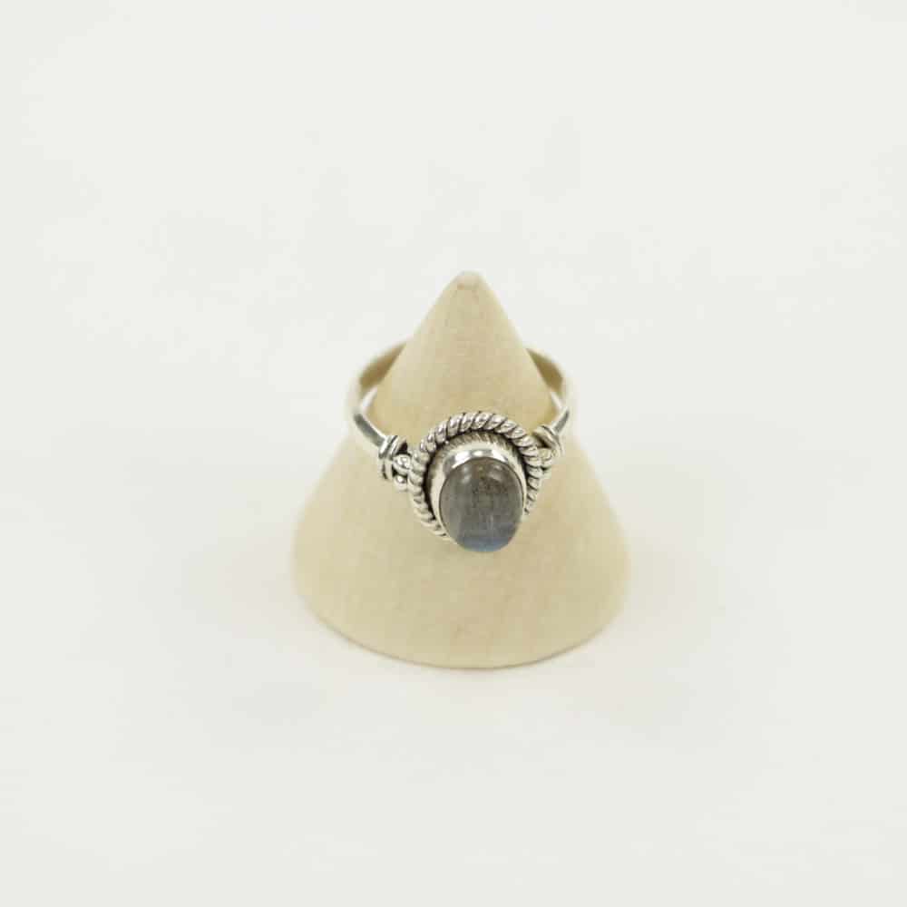 Zilveren Ring met Labradoriet Maat 16 - Model 2 (Sterling Zilver 925)