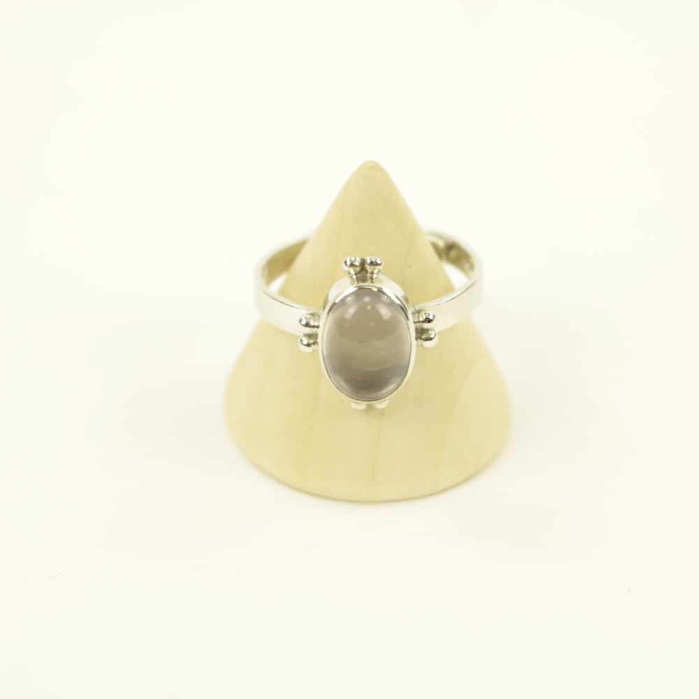 Zilveren Ring met Rozenkwarts Maat 18,5 Verstelbaar - Model 1 (Sterling Zilver 925)