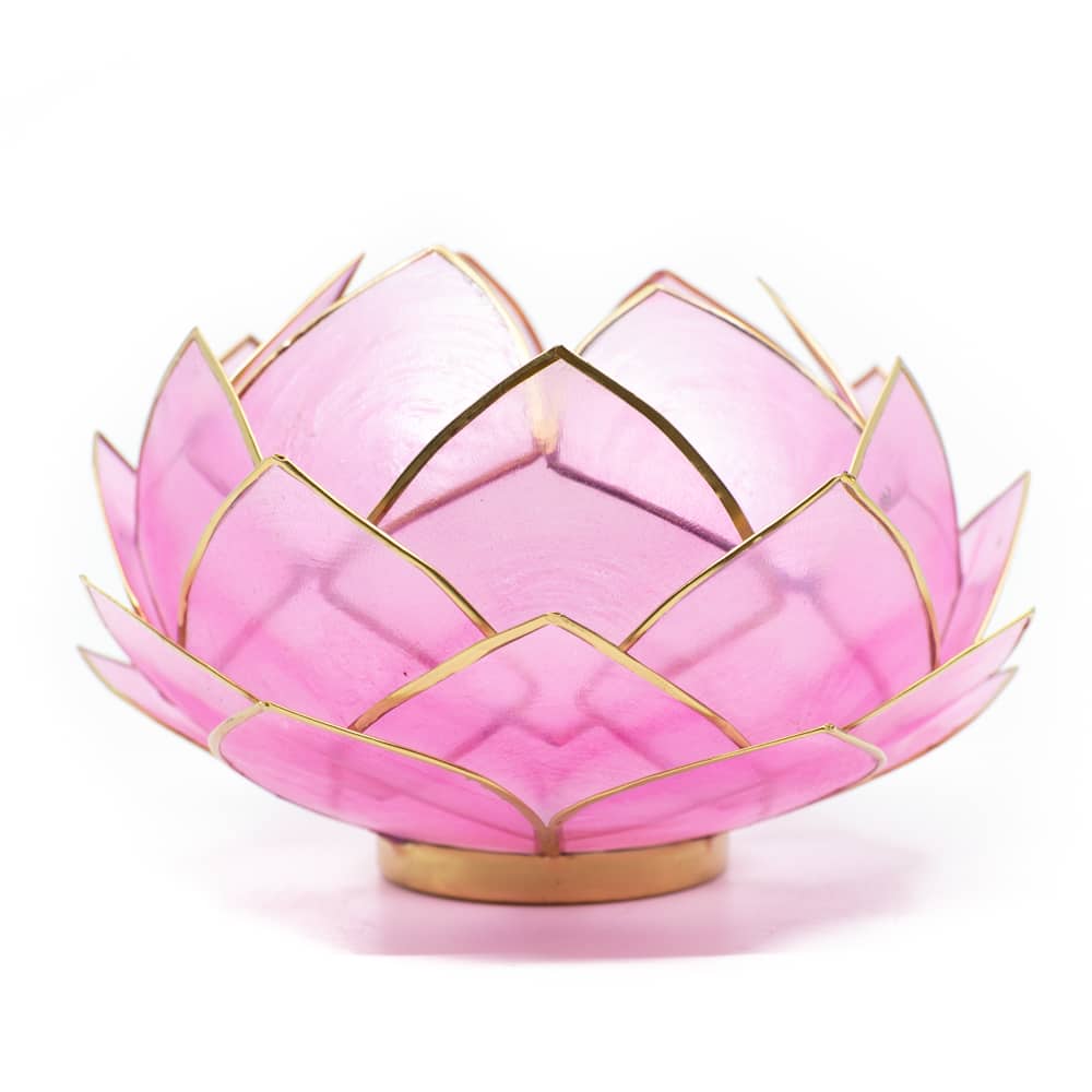 Lotus Sfeerlicht Roze-Lichtroze Goudrand - Groot