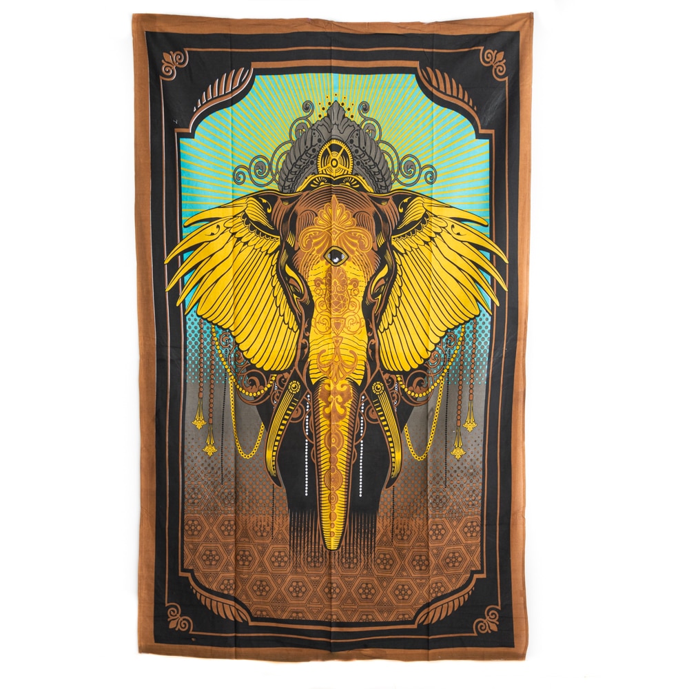 Authentiek Wandkleed Katoen Olifant (215 x 135 cm)