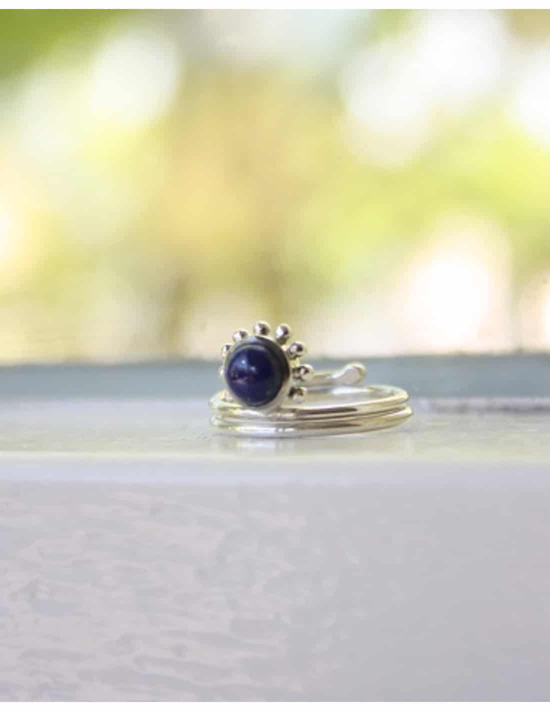 Zilveren Ring Lapis Lazuli (Maat 17)