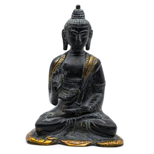 Boeddha Beeld Antieke Finish - Messing - Teaching (12 cm)