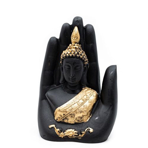 Boeddha in Hand met Goudkleur (15 cm)