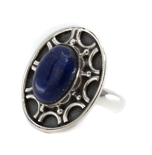 Edelsteen Ring Lapis Lazuli 925 Zilver "Dissada" (Maat 17)