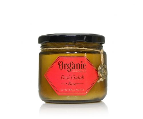 Organic Goodness Geurkaars in Glas Desi Gulab Roos - Soja Was (200 gram)
