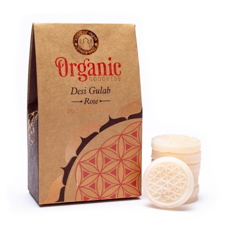Organic Goodness Wax Melts Geurwax Desi Gulab Roos - 40 gram