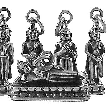 Geboortedag Boeddha hanger 925 zilver - set van 7