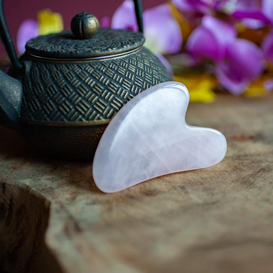 guasha massage schraper rozenkwarts hart
