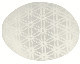 Ovalen Handsteen / Oplegsteen Seleniet - Levensbloem (6 - 7 cm)