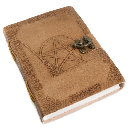 Handgemaakt Leren Notitieboekje Pentagram (17,5 x 13 cm)