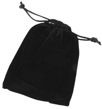 Pendelbuidel Fluweel Zwart - 10 x 9 cm