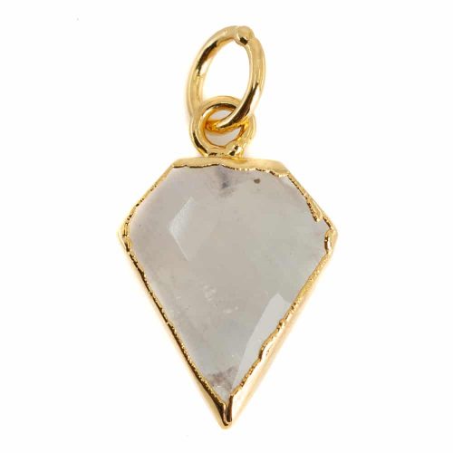 Edelsteen Hanger Regenboog Maansteen Diamantvorm - Verguld - 15 x 12 mm
