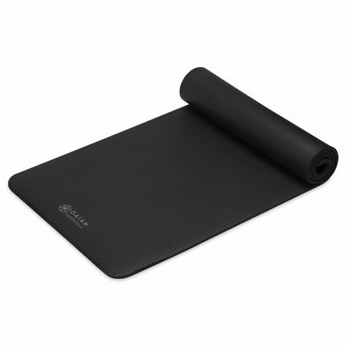 Gaiam Essentials Yoga Mat Rubber Zwart Extra Dik 10 mm - (173 x 61 cm)