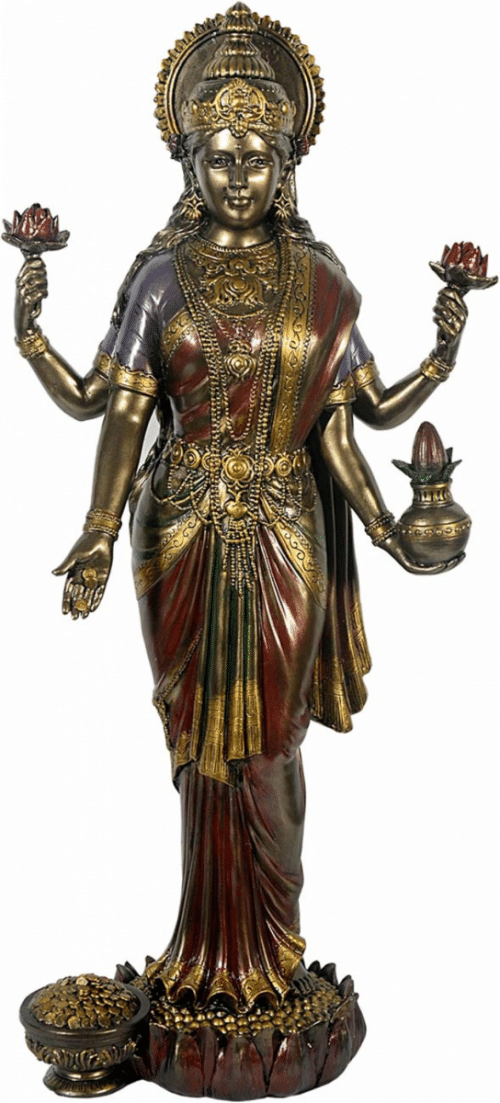 Hindoe Beeld Bronskleurig Godin Laxmi (50 cm)