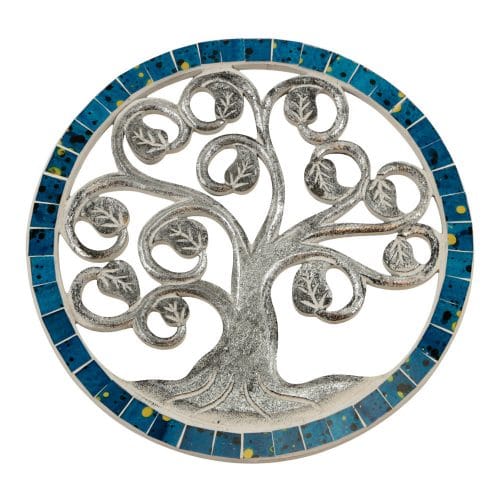 Wanddecoratie Tree of Life Mozaïek Blauw