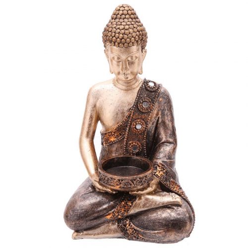 Theelichthouder Thaise Boeddha - 19 cm