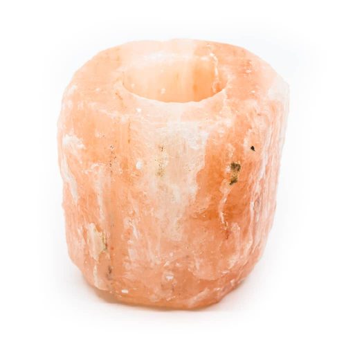 Zoutsteen Waxinelichthouder Oranje/Roze (1 - 1,5 kg)