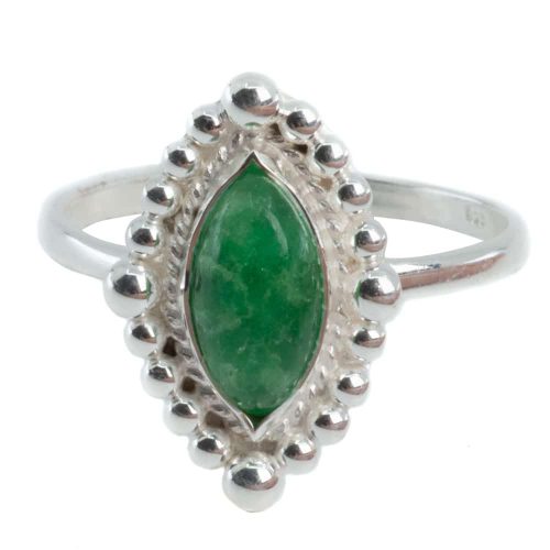 Edelsteen Ring Smaragd (bijgekleurd) - 925 Zilver (Maat 17)