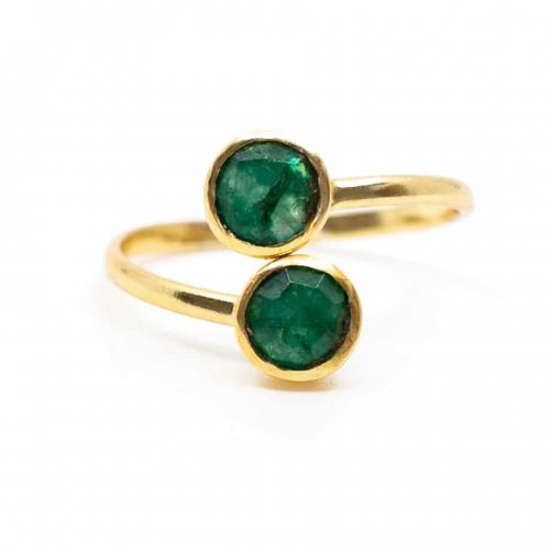 Geboortesteen Ring Smaragd Mei - 925 Zilver - Verstelbaar