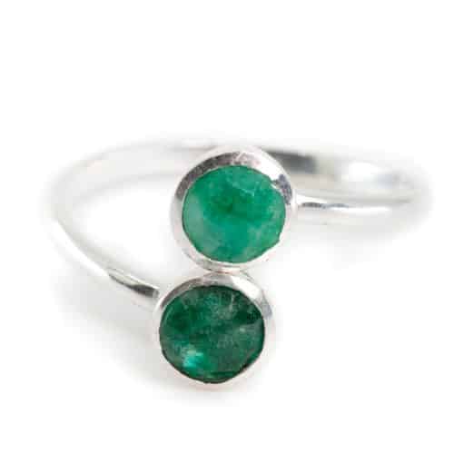 Geboortesteen Ring Smaragd Mei - 925 Zilver - Zilverkleurig