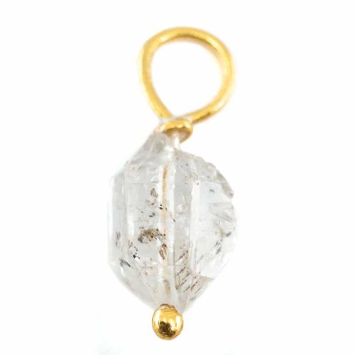 Ruwe Edelsteen Hanger Herkimer Diamant 925 Zilver & Verguld (8 - 12 mm)