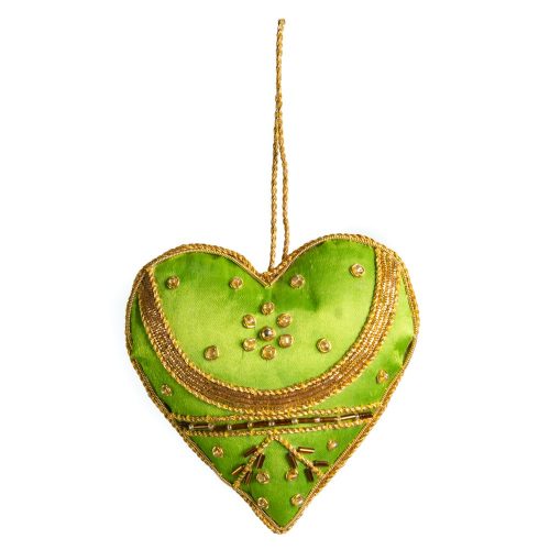 Hanger Ornament Traditioneel Hart Groen (16 cm)
