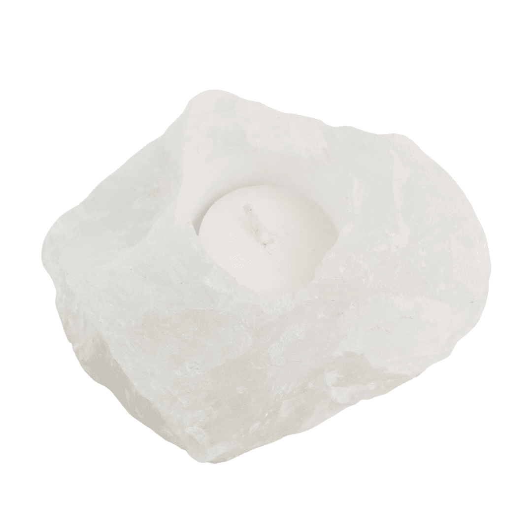 Waxinelichthouder Edelsteen Sneeuwkwarts (ca. 500 ~ 1000 gram)