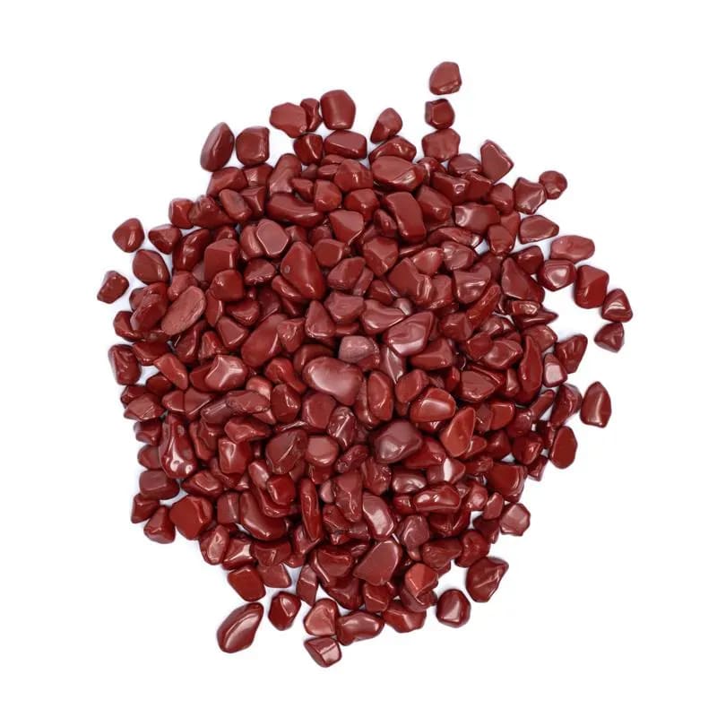 Rode jaspis trommelstenen A/B kwaliteit -- ±800g; ±0.5-2.5cm