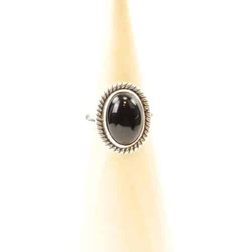 Zilveren Dakini Ring Mt. 7/55 met Zwarte Onyx