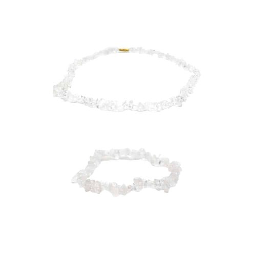 Bergkristal Splitarmband en -Ketting Set - Bundel