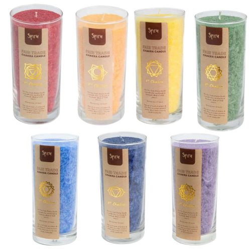 Fair Trade 7 Chakra Kaarsen Set (60 Branduren) - Bundel