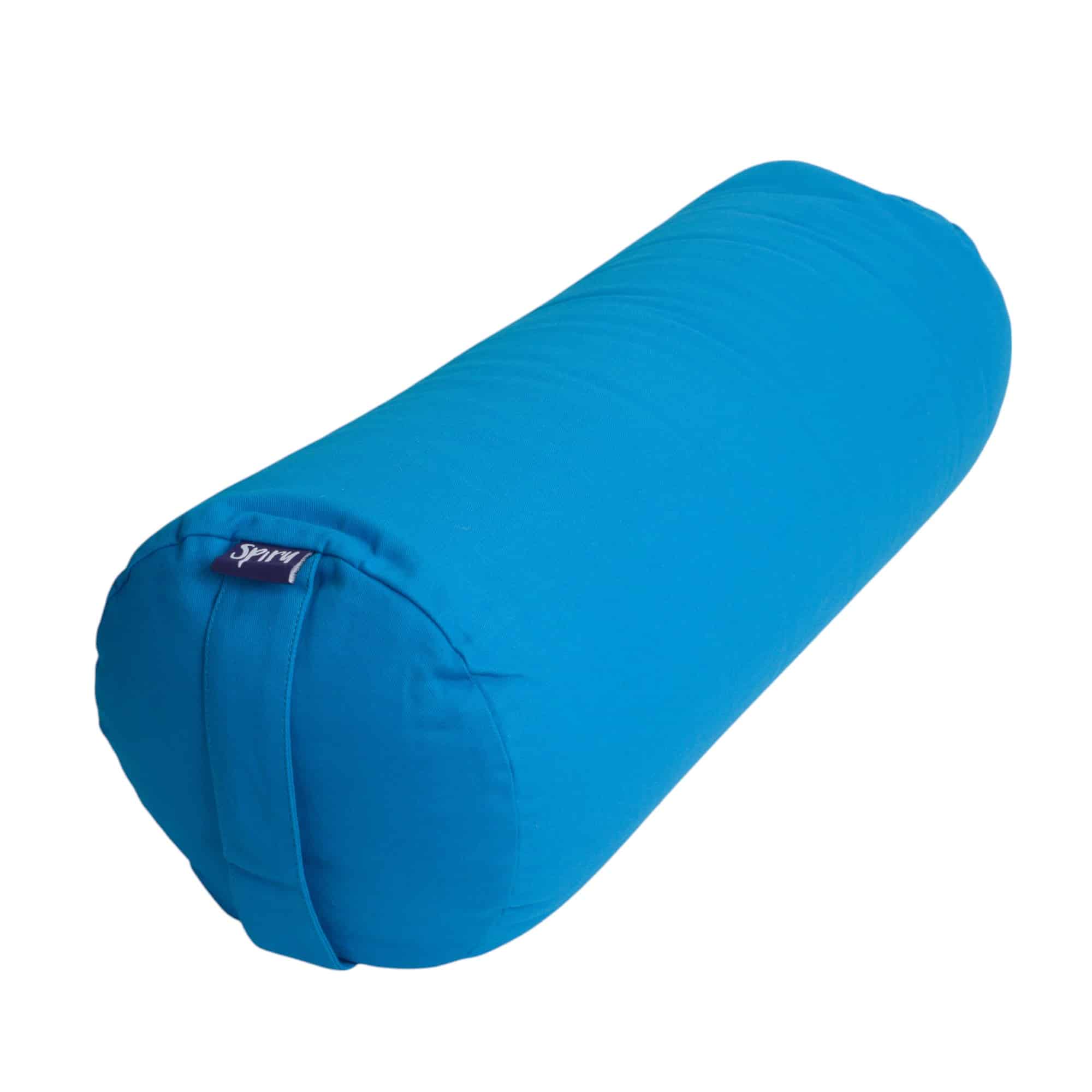 Yoga Bolster Turquoise Rond Katoen - Effen - 59 x 21,5 cm